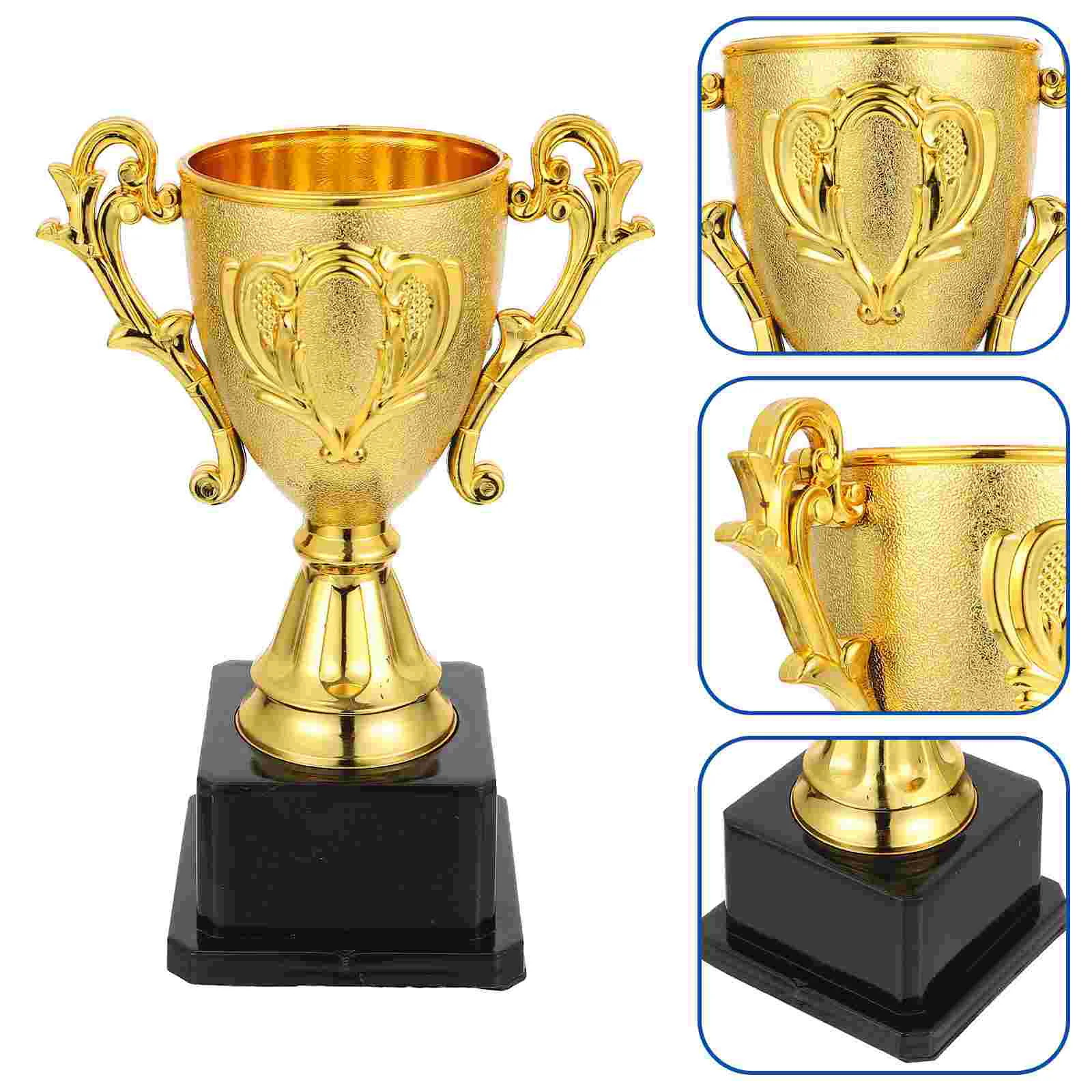 

1PC 18cm Plastic Trophy Kids Sports Competitions Award Toy with Base for School Kindergarten