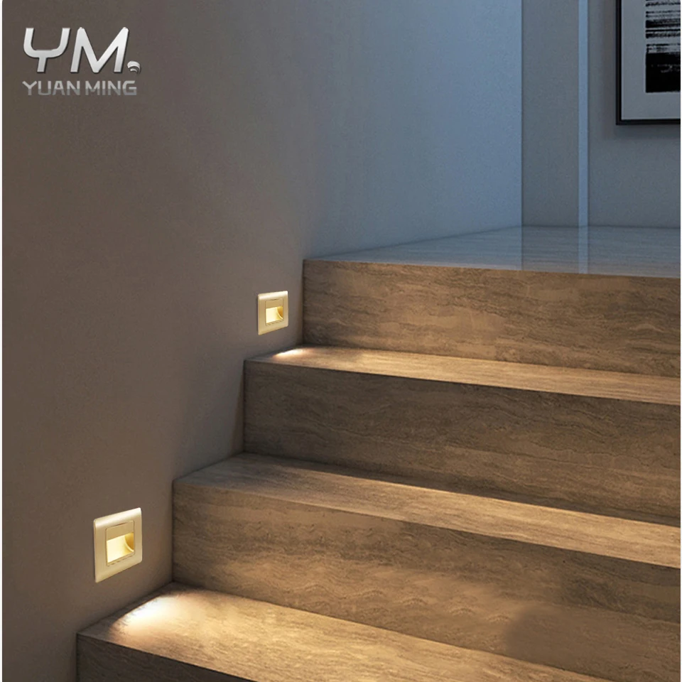 

Led Stair Light 4 Colors PIR Sensor Wall Light AC85-265V Recessed Footlight Corridor Step Lamp Motion Induction Wall Lamp