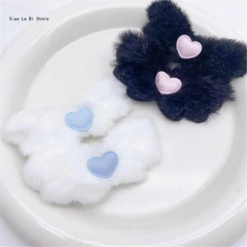 Прекрасная заколка для волос девочек плюшевые заколки в форме крыльев с вышивкой