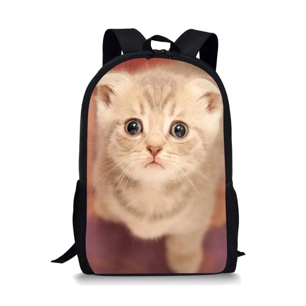 

Lovely Kitten Cub Backpack Cute Cat Schoolbag Kawaii Pet Animal School Bags Student Bookbag for Kids Teens 16 Inches Laptop Bag