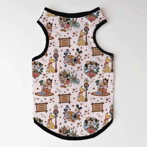 Christmas Series Mickey Minnie Mary Cat Disney Print Summer Dog Clothes Breathable Cat Clothes Puppy Cat Clothes Pug Clothes