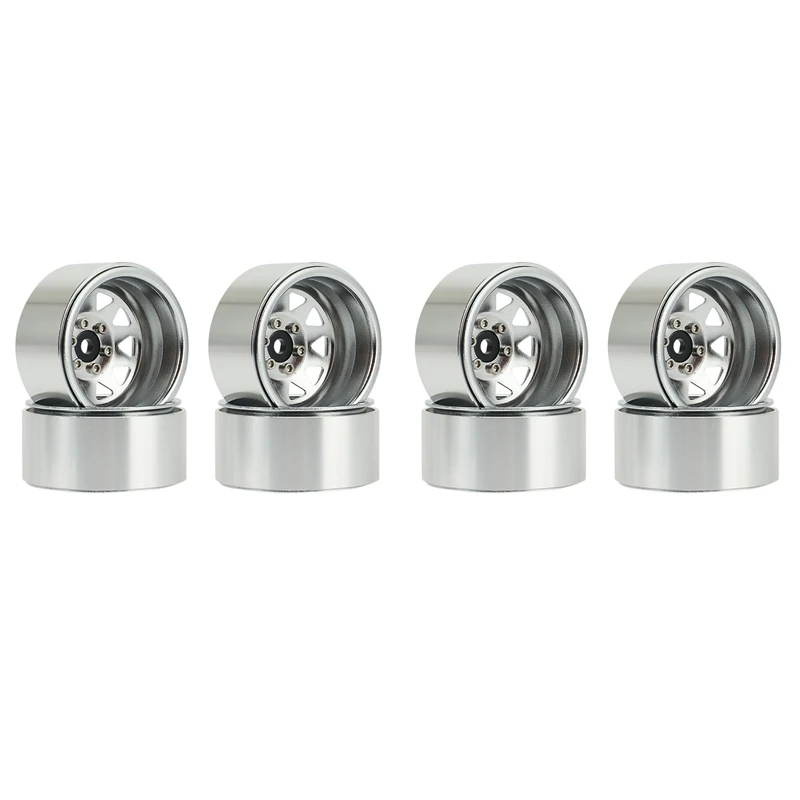 

8PCS Deep Dish Wagon 1.9 Metal Beadlock Wheel Hub Rim For 1/10 RC Crawler Axial SCX10 90046 Traxxas TRX4 RC4WD D90,1