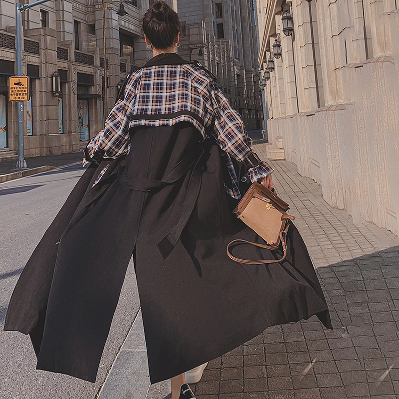 Корейская клетчатая ветровка Женская весенне-осенняя популярная универсальная