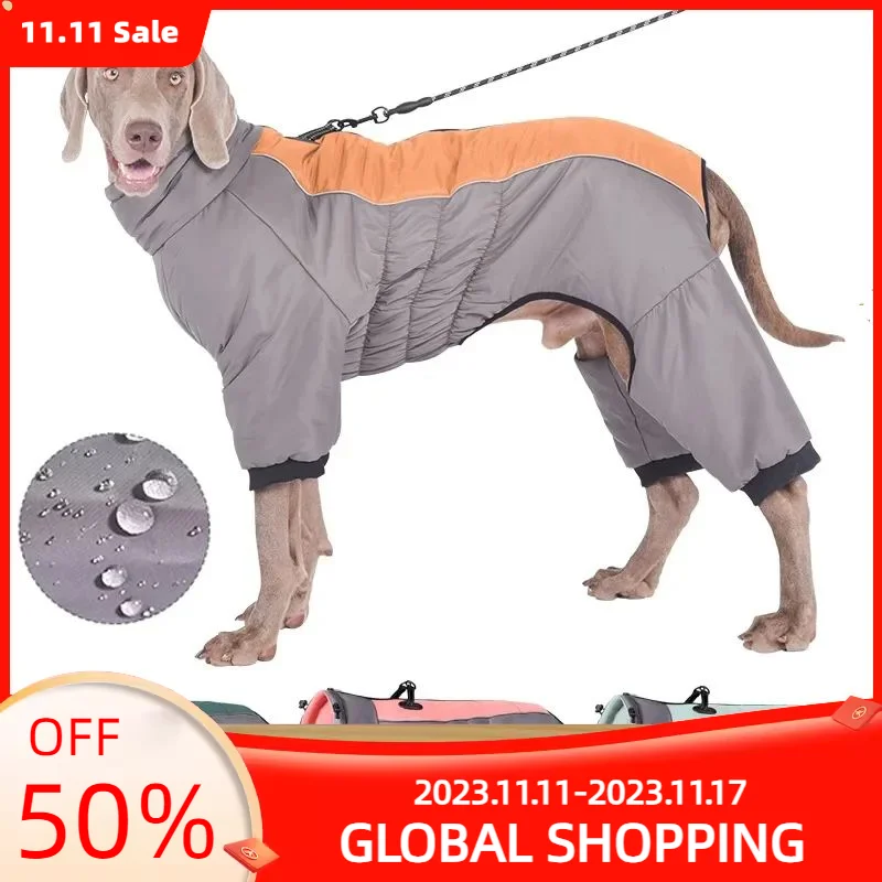 

Big Dog Overalls Waterproof Dog Clothes for Medium Large Dogs Winter Onesie Pet Jumpsuit French Bulldog Jacket Labrador Costume