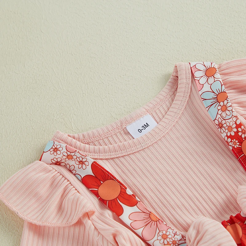 Детский комбинезон с длинными рукавами и оборками бантом