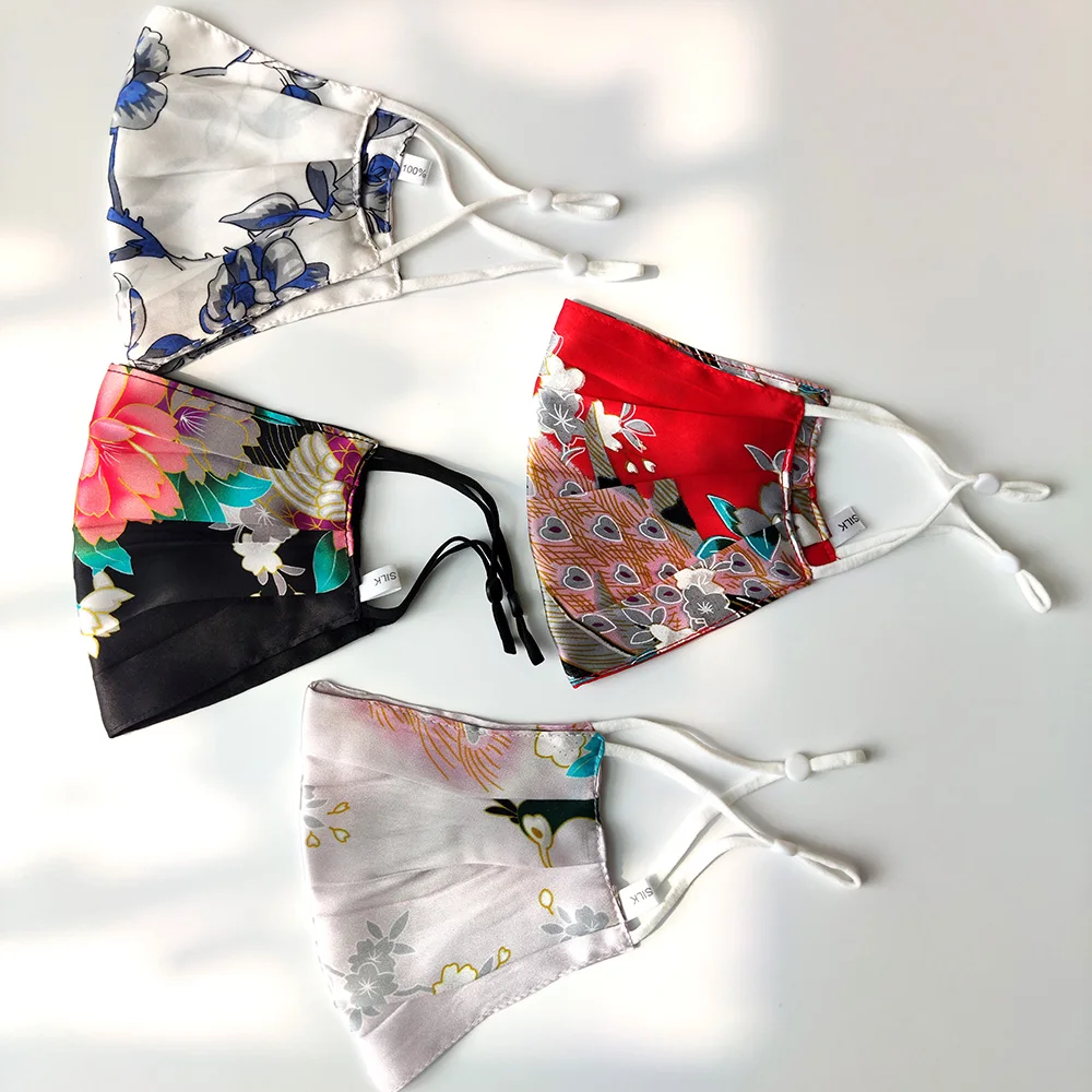 100% чистый шелк тутового шелкопряда маски для лица чувствительных женщин рот