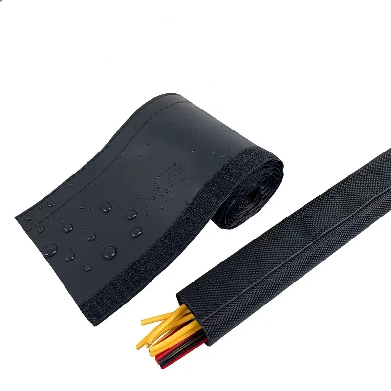 Кабельный рукав-органайзер 10 мм - 100 мм ПЭТ с лентой ПВХ Водонепроницаемый многоразовый нейлоновый жгут для укладки проводов Защита проводов