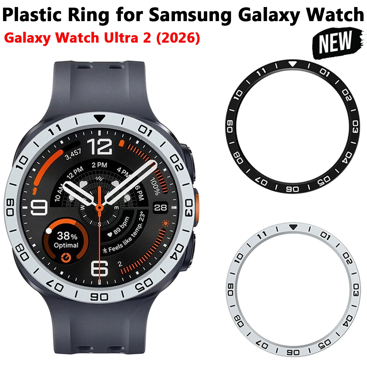 Фото Пластиковое защитное кольцо-бампер из поликарбоната для Samsung Galaxy Watch Ultra 2, аксессуары для безеля Samsung Watch Ultra 2026 №1