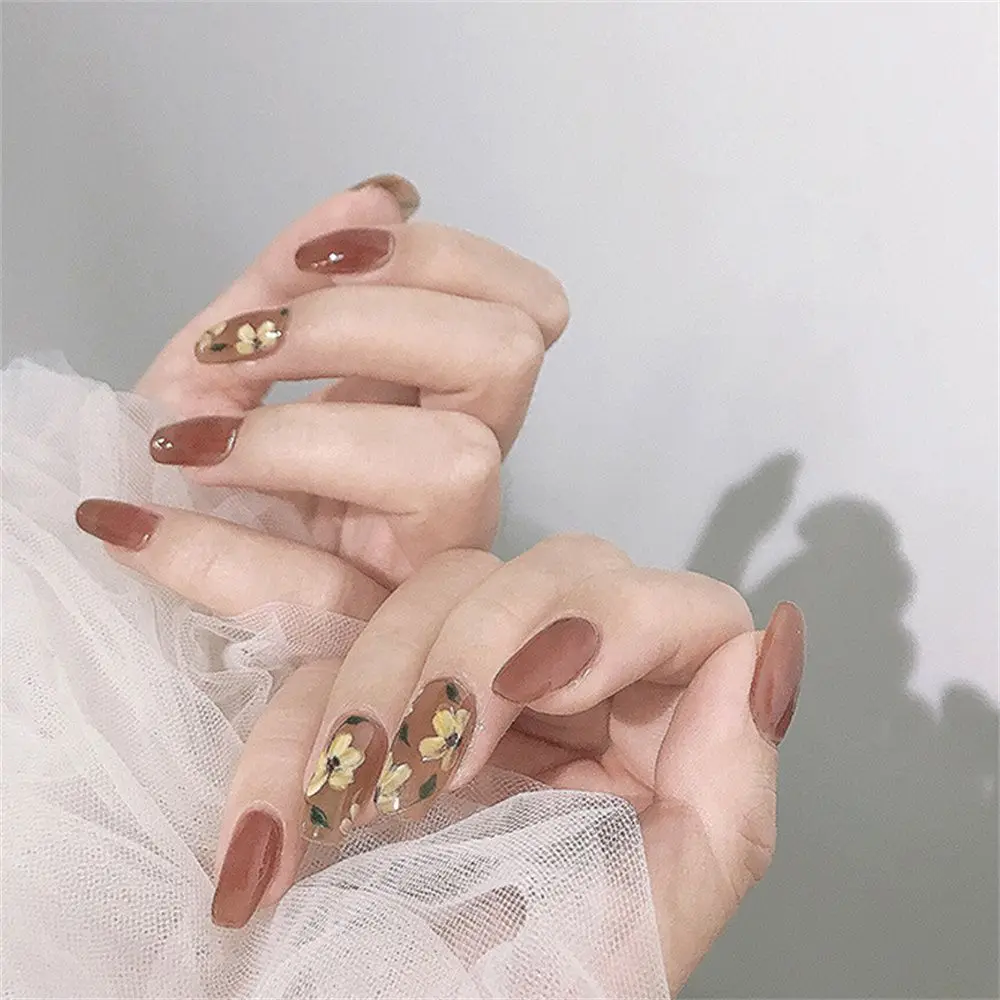 

24Pcs/Box DIY Manicure With Glue Gradient Artificial Detachable Fake Nails Press On Nails Full Cover False Nails