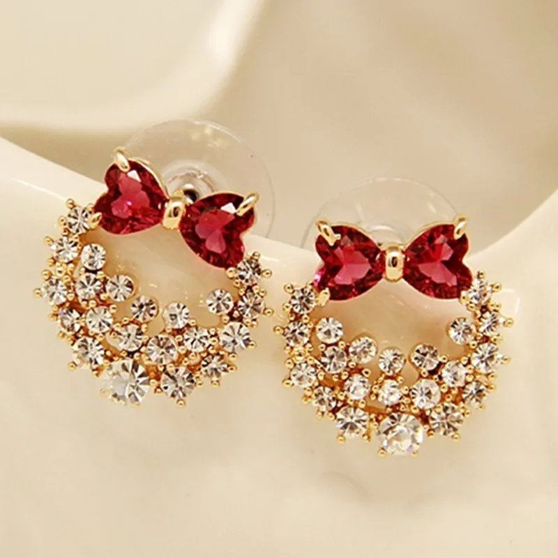 

Креативные женские серьги с бантом из циркония, серьги для помолвки для женщин, ювелирные изделия из нержавеющей стали, аксессуары, вечерние Anniversary Подарок на годовщину