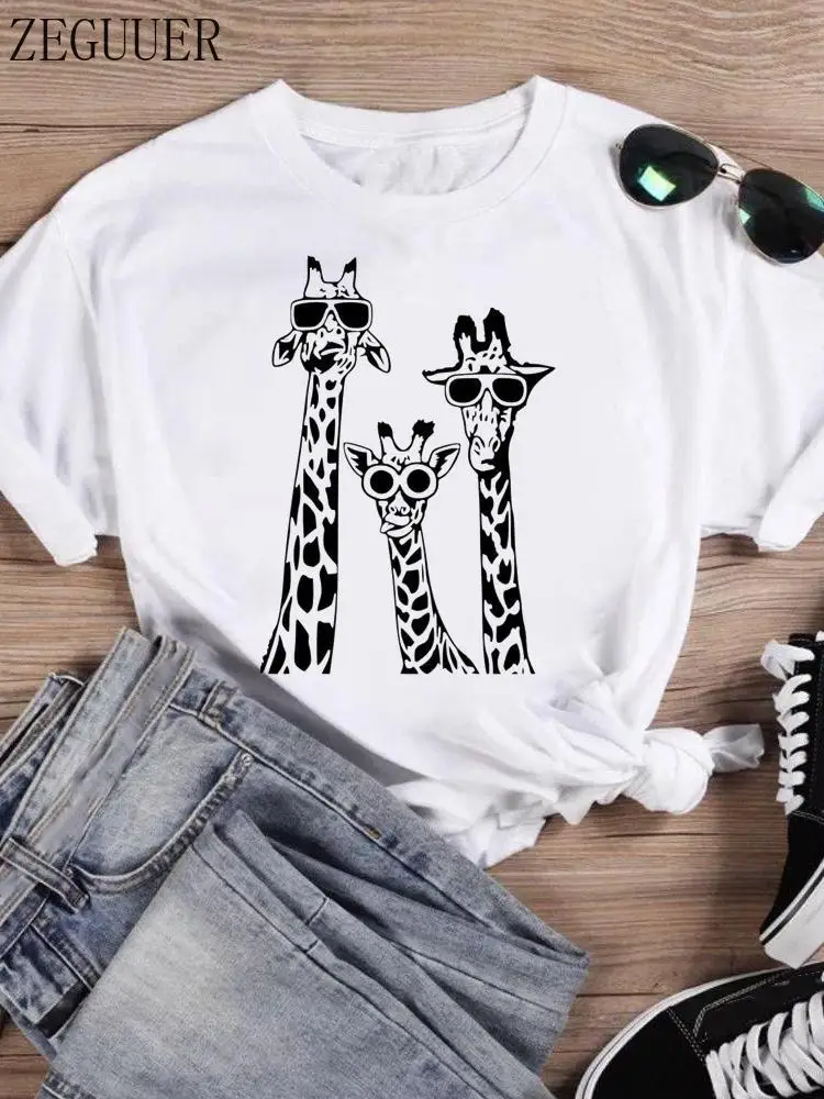 

Women Graphic Tee Top Casual Female Cartoon Fashion Print Short Sleeve Animal Sweet 90s Cute Tshirts Summer T Shirt T-Shirt