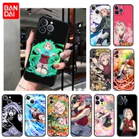 anime haruno sakura naruto silicone phone case for iphone 13 12 11 pro xs max xr se x 12 13 mini 8 7 6 6s plus soft black cover