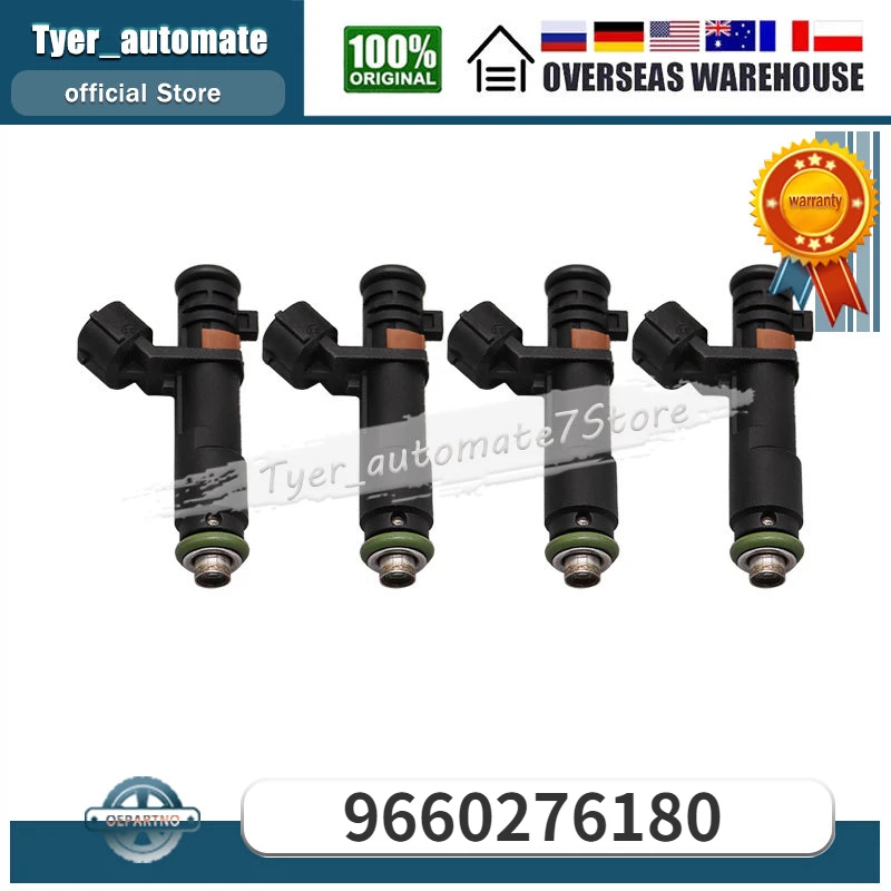 

4Pcs Fuel Injectors 9660276180 For Peugeot 307 308 408 508 Citroen Seina Sega Picasso