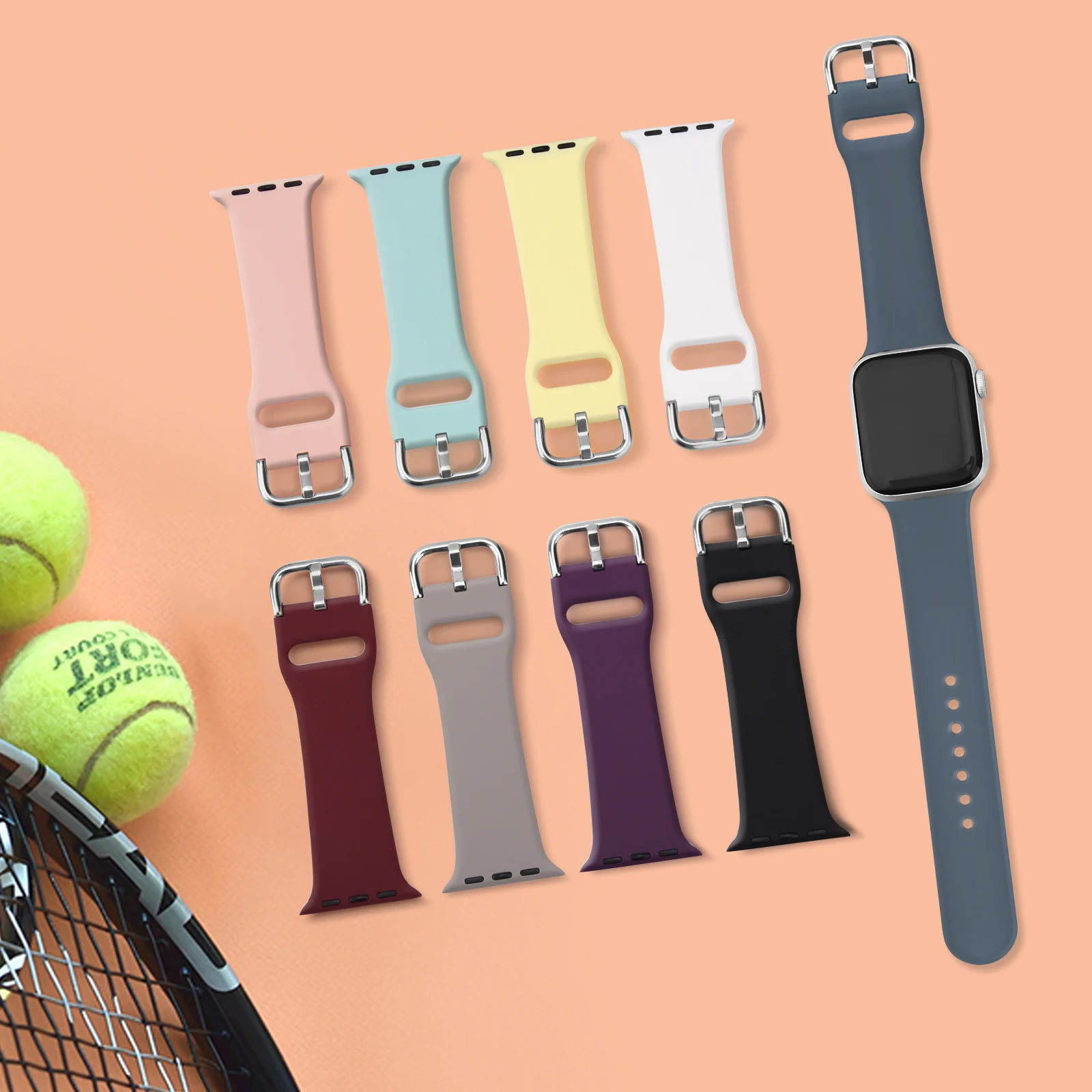 10pcs/lot Watch Strap for Apple Watch Band 44mm 38mm 40mm 42mm 41mm 45mm Bracelet Strap for iwatch Ulta 49mm 8 7 6 5 4 3 SE Band