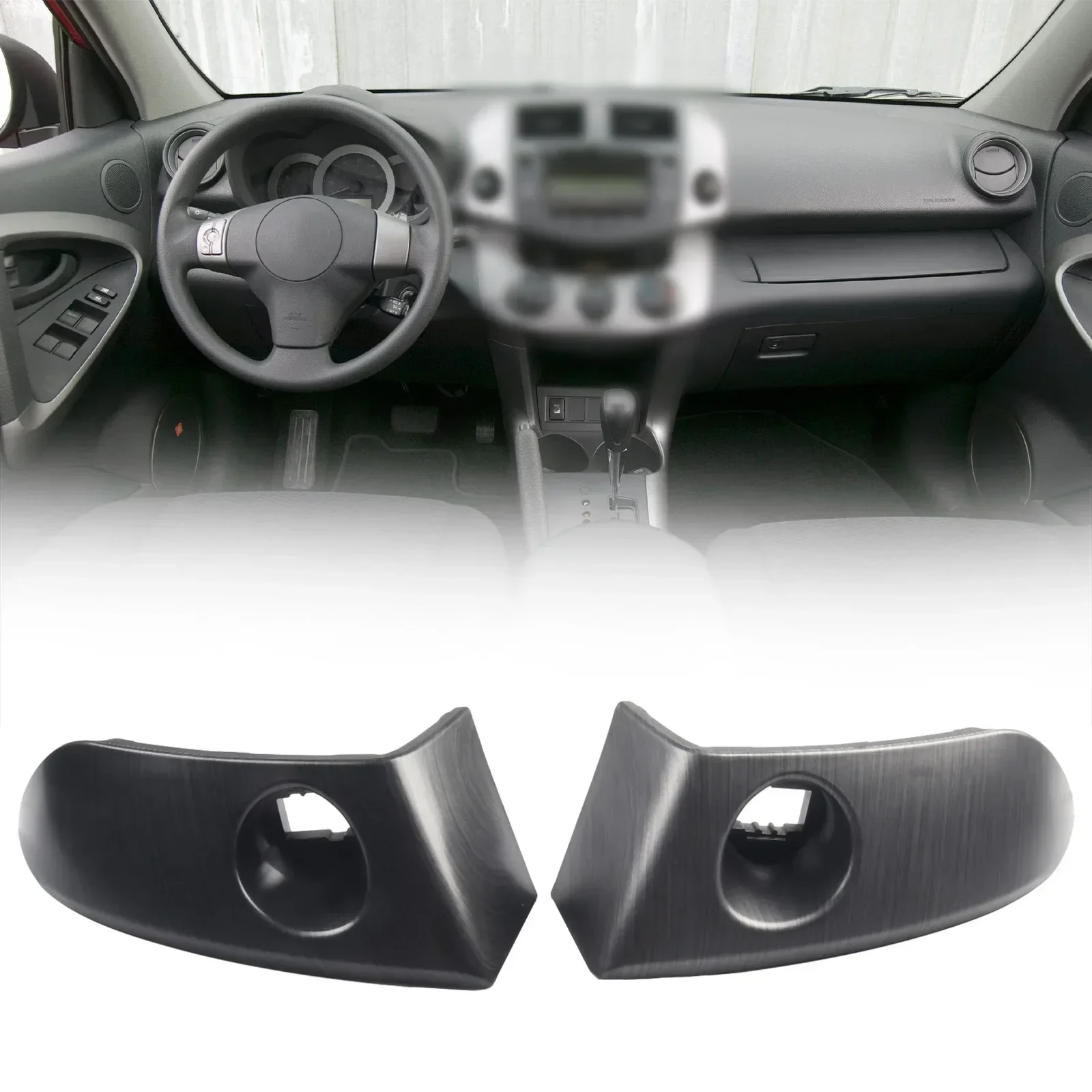 

2 шт. для Toyota Rav4 2006 2007 2008 2009 2010 2011 2012 центральная отделка приборной панели, серебряные детали