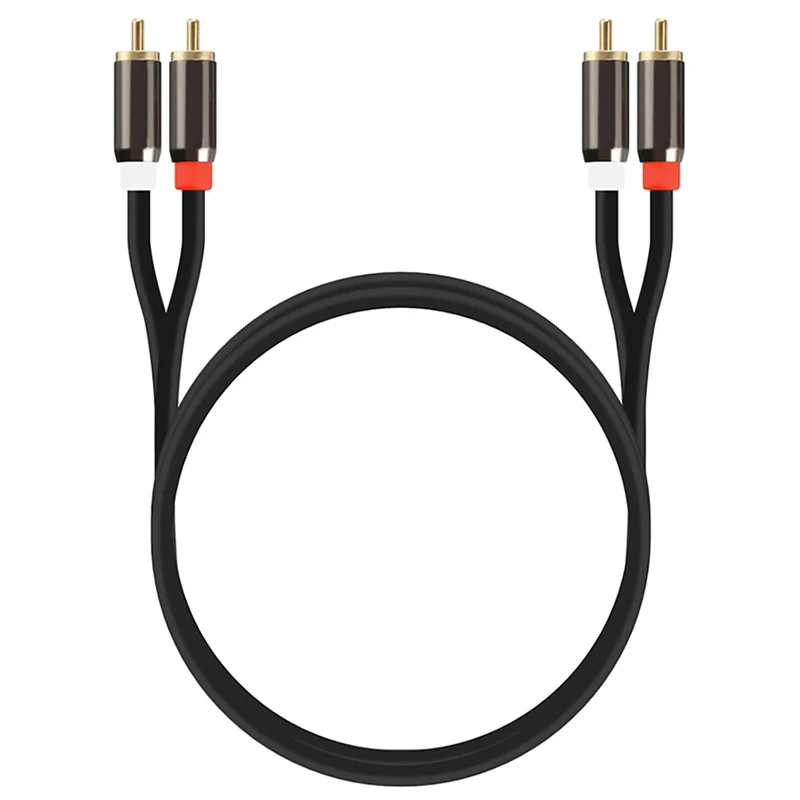 

HOT-RCA Double Lotus Male To Male Audio Cable Aluminum Alloy Shell Copper Conductor Gold-Plated Head