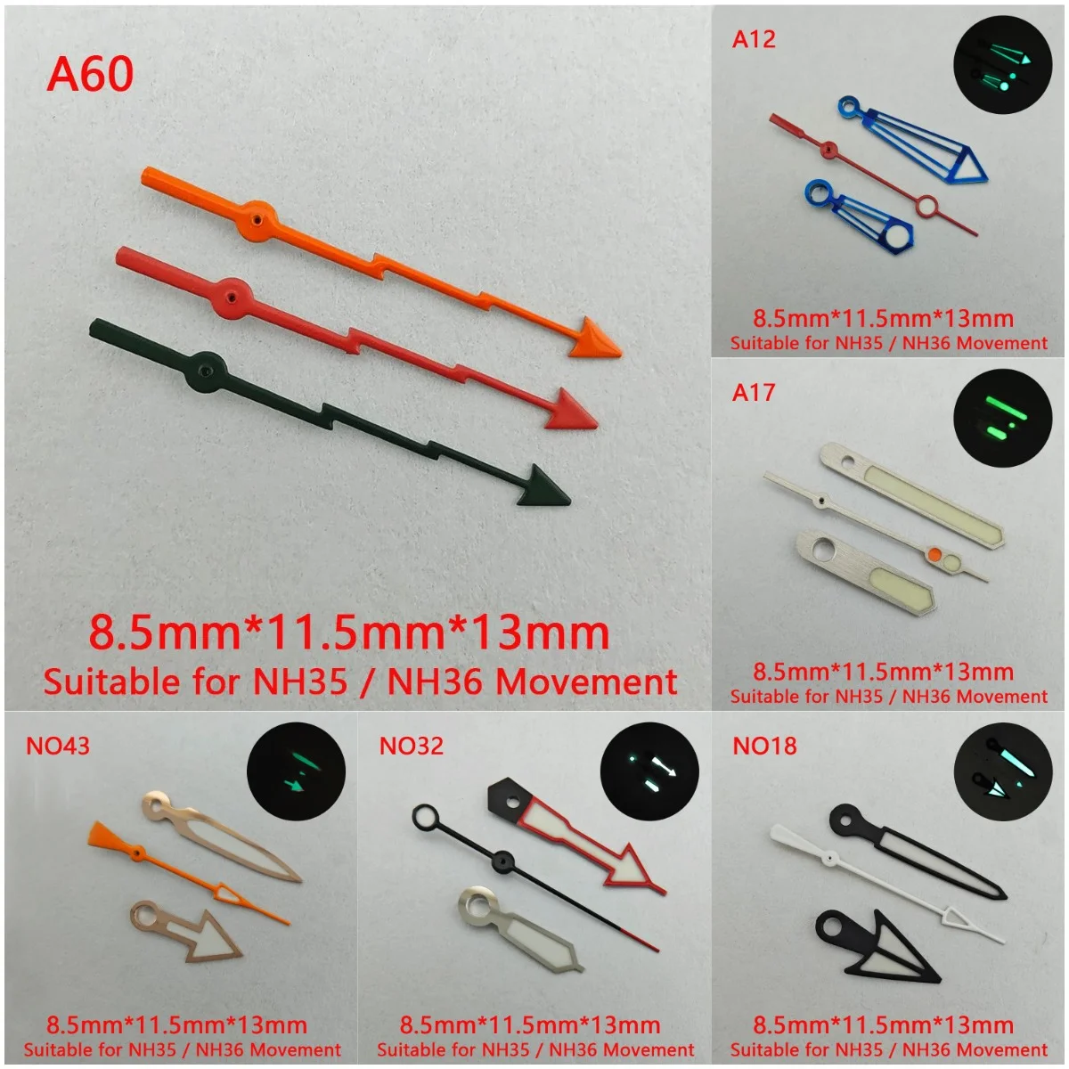 NH35 hands NH36 часы руки зеленые светящиеся стрелки роскошные игла nh35 высокого класса