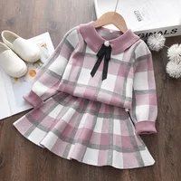 Girls Clothing Set Autumn Toddler Baby Girl Sweater Skirts 2Pcs Outfits Long Sleeve Children Winter Warm Casual Suits Cotton