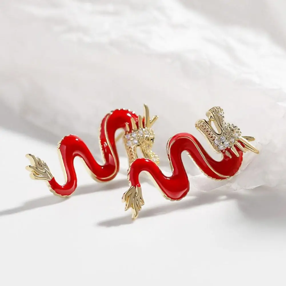 Китайский Новый год Серьги с красным драконом новогодние китайские серьги для