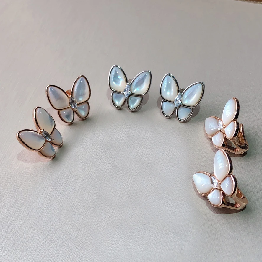 

2022 Trend Flower Silver 925 Jewelry Clip Earrings for Women Luxury Charms Party Dangle Earrings Fashion Jewelry For Women Gift