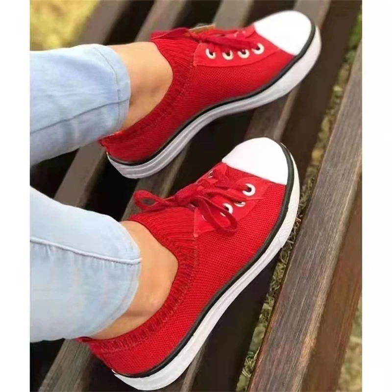 

New Casual Canvas Women's Tennis Shoes Fashion Flat Casual Sneakers Women's Anti-Skid Comfortable Shoes Breathable Walking Shoes