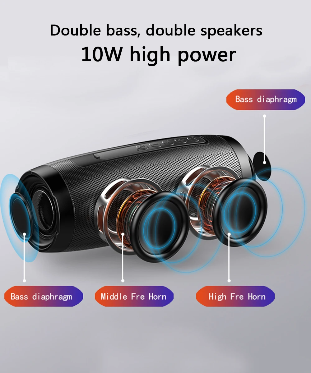 Портативный Bluetooth-совместимый динамик водонепроницаемый беспроводной