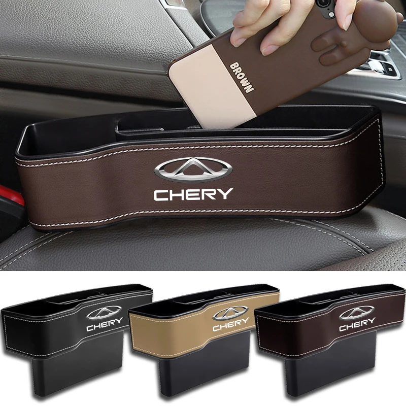 

1pcs Car Leather Auto Seat Gap Filler Storage Box Seat Pocket For Chery Tiggo 2 3 4 7 8 Pro T3 3X IQ A3 Amulet QQ Fulwin Arrizo