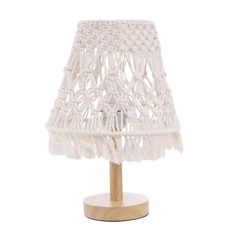

Handmade Table Lamp Decorative Hand-woven Bohemian Desktop Lamp Bamboo Woven Wood Table Lamp For Kid Room Tabletop Bedroom