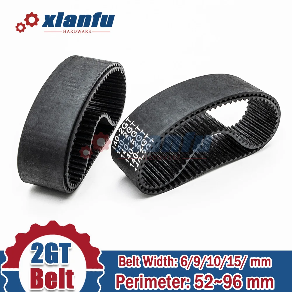 Ремни ГРМ 2GT периметр = 52 56 66 70 72 74 76 78 80 82 84 86 90 94 96 мм pitch2 мм 2 м резиновая ширина 6/9/10/15 мм GT2 для 3D-принтера