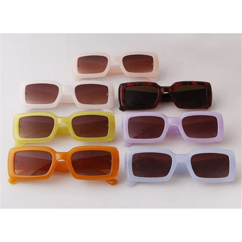 

Солнцезащитные очки для мужчин и женщин, прямоугольной формы, Модные Винтажные, с защитой UV400, в стиле ретро, в узкой квадратной оправе