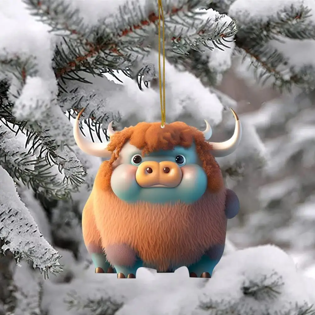 

Christmas Cow Ornament Charming Cow-themed Christmas Decorations Durable Acrylic Ornaments for Trees Cars for Parties for Easy