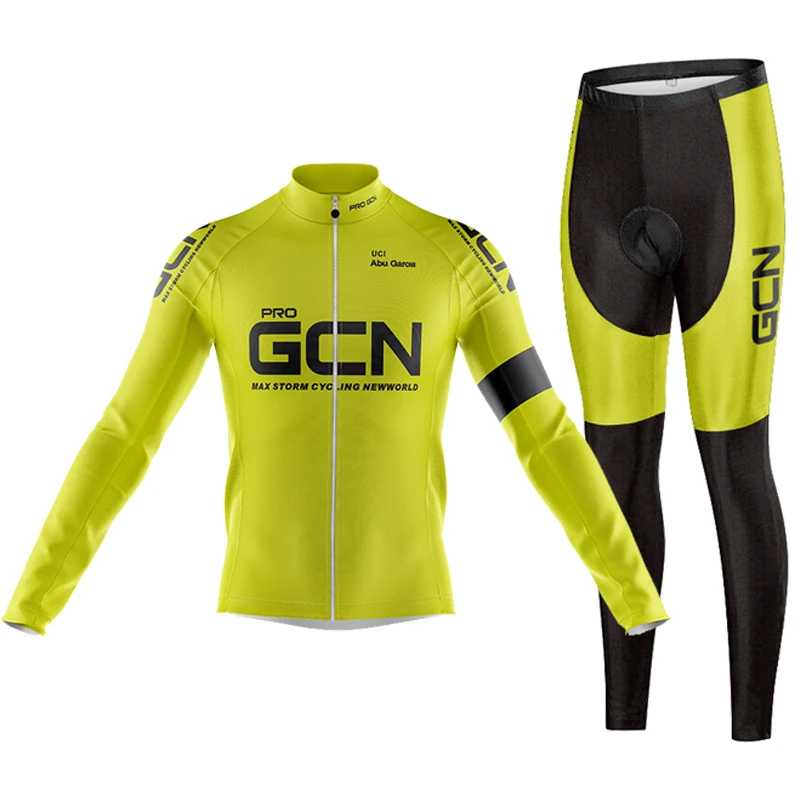 

PRO GCN Breathable Long Sleeve Cycling Set Mountain Bike Clothing Autumn Bicycle Jerseys Clothes Maillot Ropa Ciclismo 9D GEL