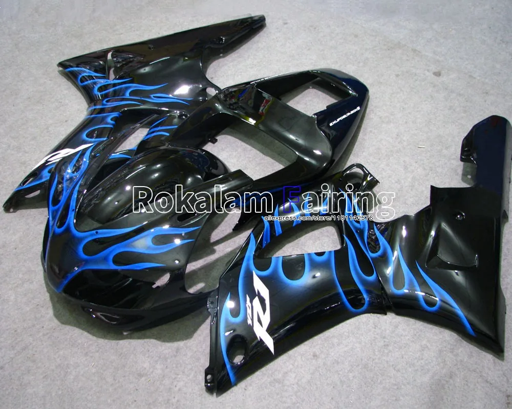 

Motorbike fairing For Yamaha YZF R1 98 99 YZF-R1 1998 1999 YZF1000 R1 Plastic blue flame cowling (Injection molding)