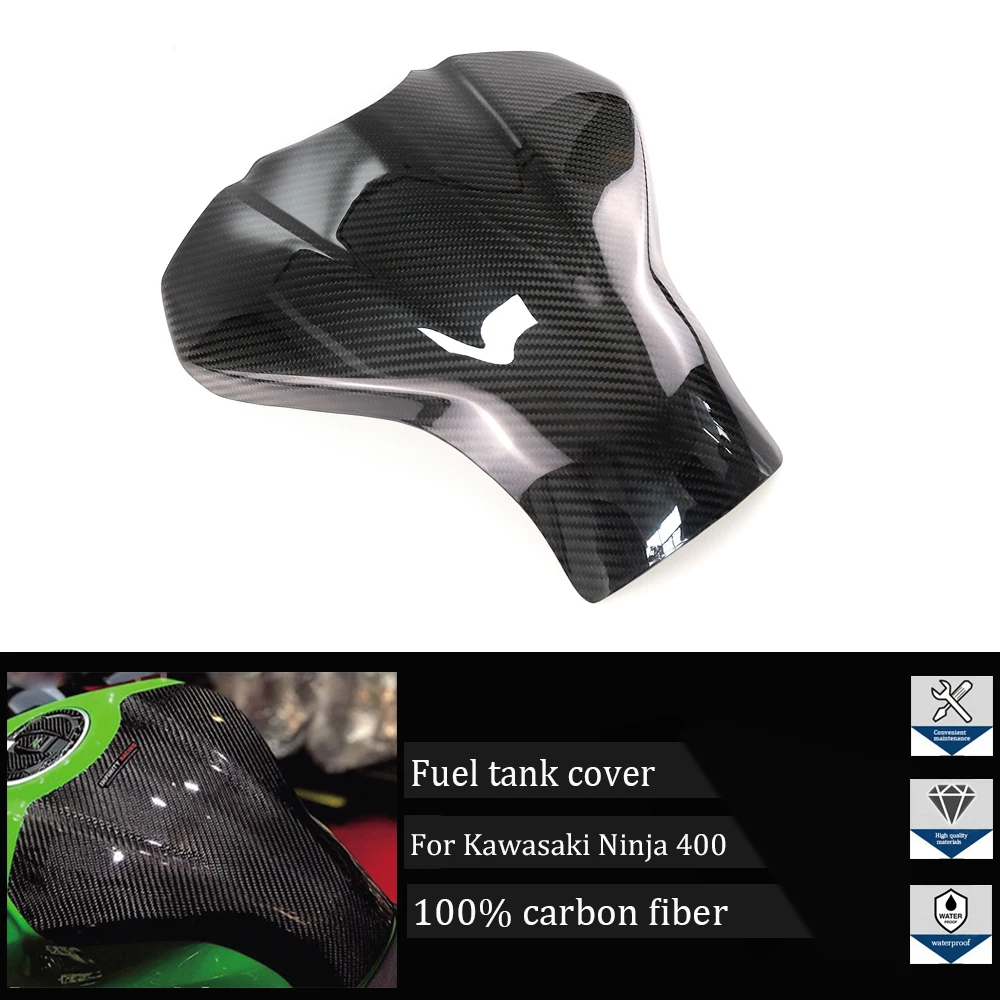 

Подходит для Kawasaki Ninja 400 2018 2019 2020 2021 2022 аксессуары для мотоциклов из углеродного волокна, крышка топливного бака, крышка топливного бака
