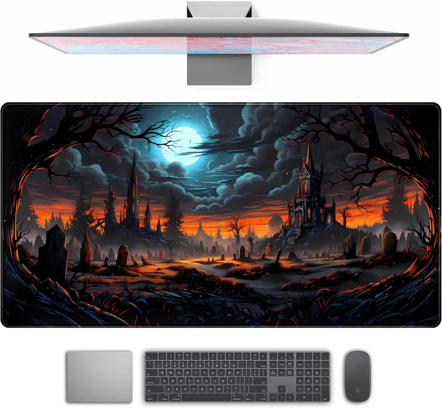 Dark Fantasy Castle Desk Mat Extended Pad Gaming Mouse XXL Large Computer Laptop Keyboard Office Decor Mousepad
