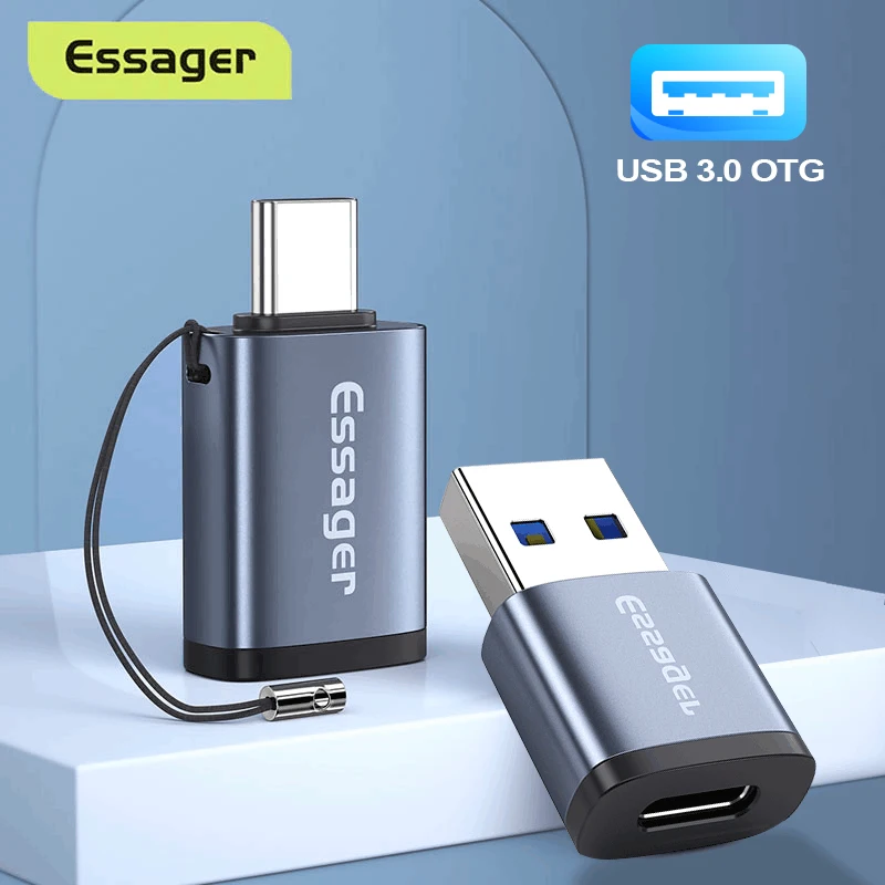 Essager USB 3.0 Type-C OTG Adapter Type C USB C Male To USB Female Converter For Macbook Xiaomi Samsung S20 USBC OTG Connector