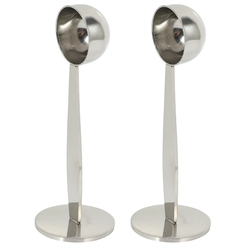 

2X Espresso Stand Coffee Measure Tamper Spoon Stainless Steel Coffee & Tea Tools Measuring Tamping Scoop 1 Pieces Silver