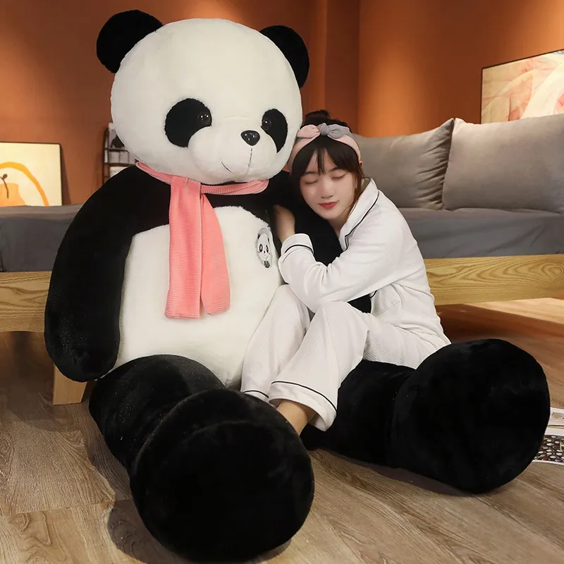 100cm Cute Baby Big Giant Scarf Panda Bear Plush Stuffed Animal Doll Animals Toy Pillow Cartoon Kawaii Dolls Girls Lover Gifts