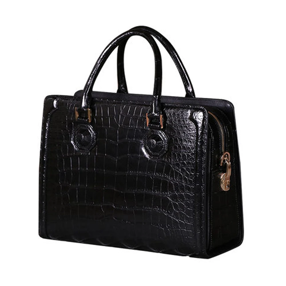 KEXIMA heimanba Crocodile skin men handbag mens business office bag new combination lock mens leather bag with large capacity
