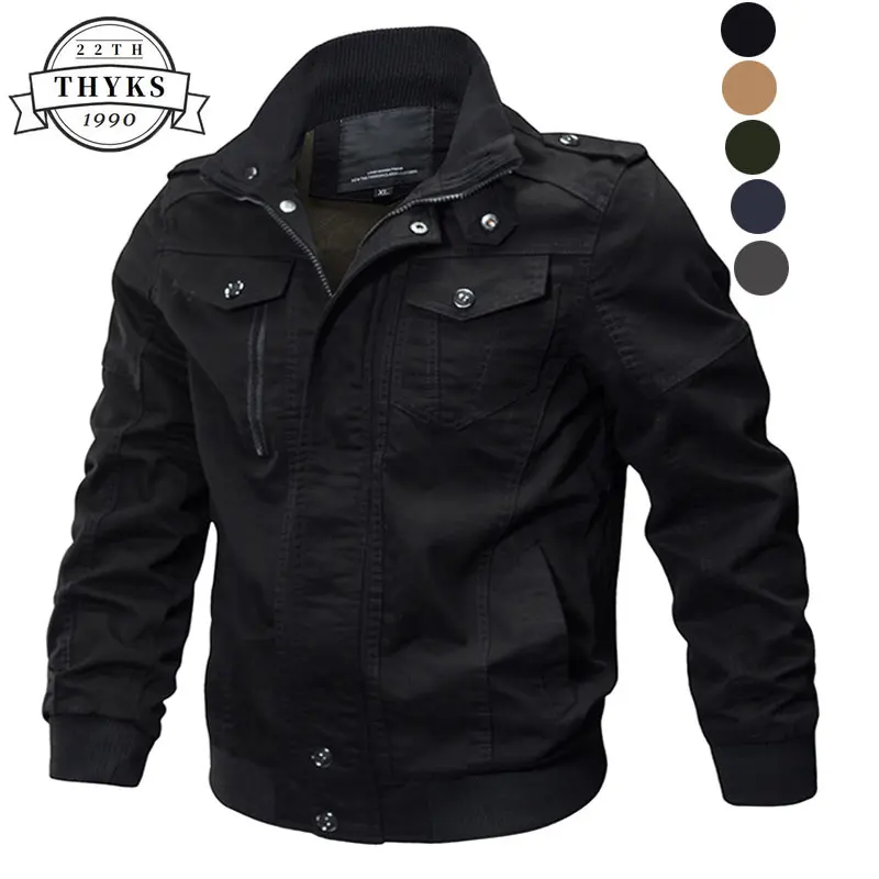 Men Casual Cotton Mens Jackets & Coats Army Men's Slim Fit P
