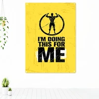im doing this for me fitness workout tapestry wall hanging painting exercise motivational poster wall art banner flag gym decor