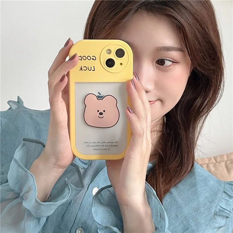 

Creative Cartoon Cute Bear Apple 11/12PRO for iPhone13PROMAX Case All Inclusive Drop proof