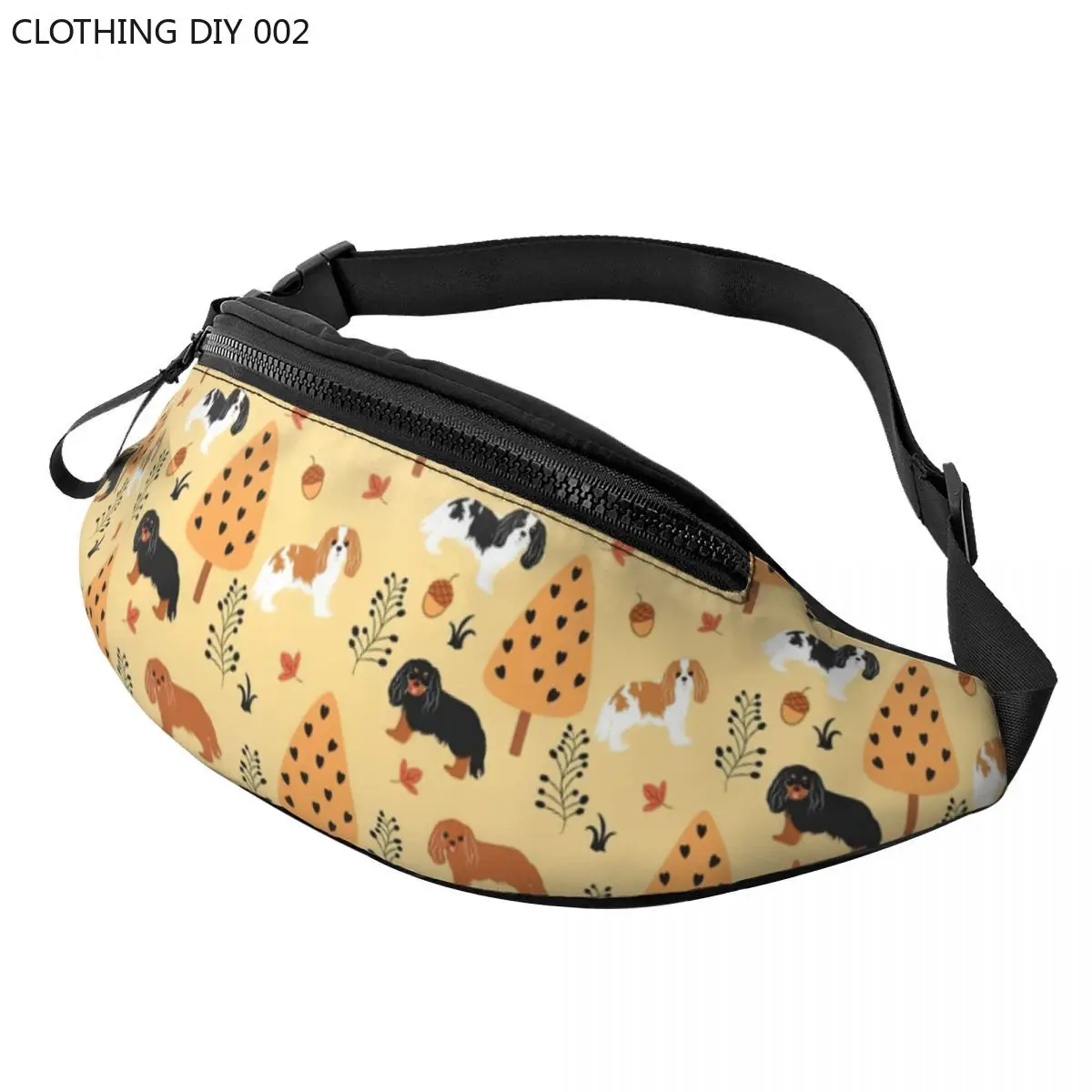 

Cavalier King Charles Spaniel In Autumn Fanny Pack for Men Women Dog Crossbody Waist Bag Cycling Camping Phone Money Pouch