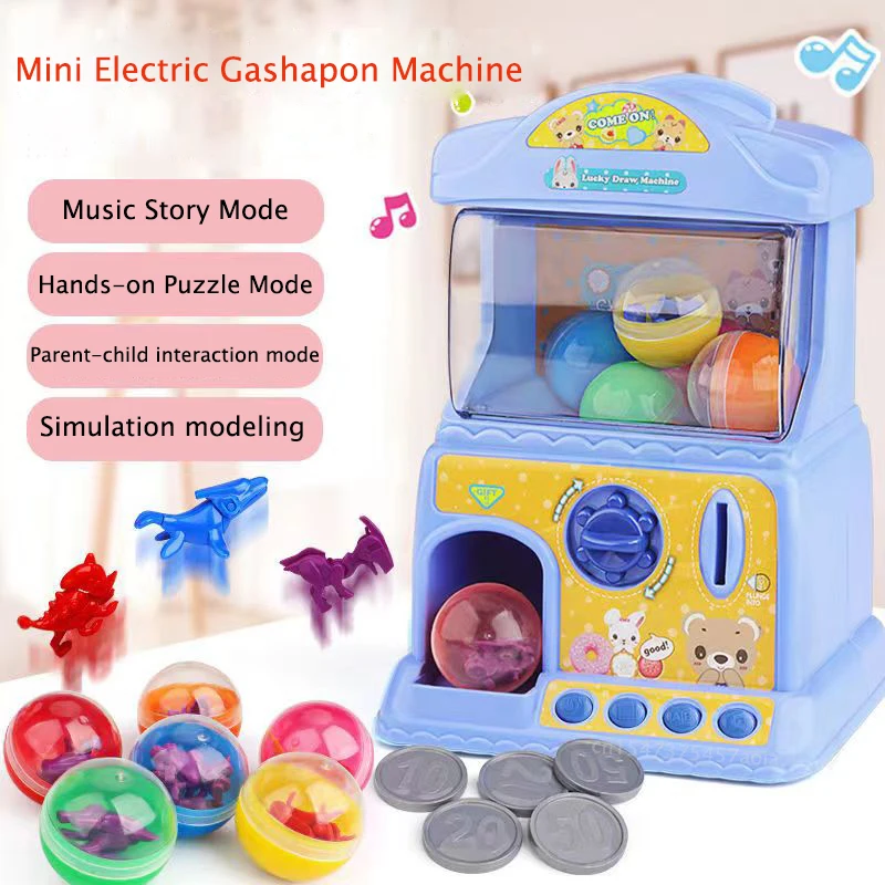 Children Electric Egg Twisting Machine Small Home Coin-operated Gashapon Machine Candy Game Machine Education Learning Toys Gift