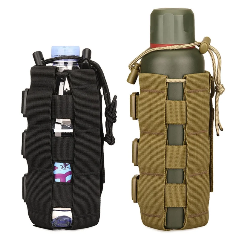 

Molle Bag Upgraded Tactical Water Bottle Pouch Military Outdoor Travel Hiking Drawstring Bottle Holder Kettle Carrier Bag