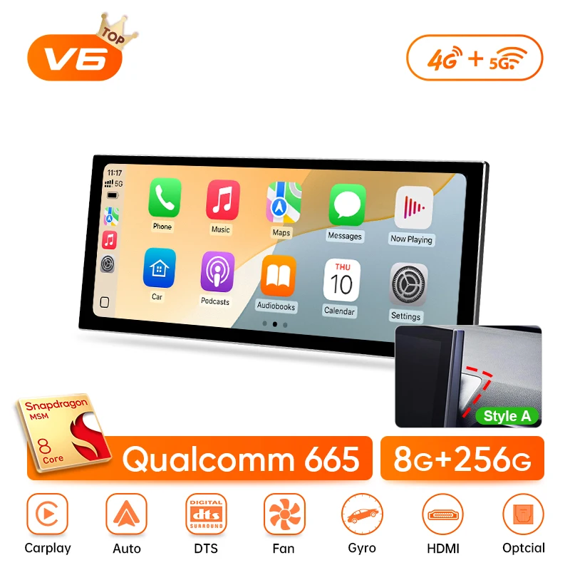 

Ainavi 12,3-дюймовый автомобильный мультимедийный видеоплеер для Toyota RAV4 XA50 2023 2024 2025 Автомобильный радиоприемник CarPlay GPS-навигация GPS 2Din