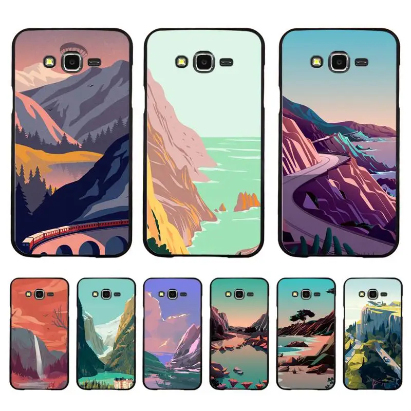 

RuiCaiCa Hand Painted Landscape Phone Case for Redmi 8 9 9A for Samsung J5 J6 Note9 for Huawei NOVA3E Mate20lite cover