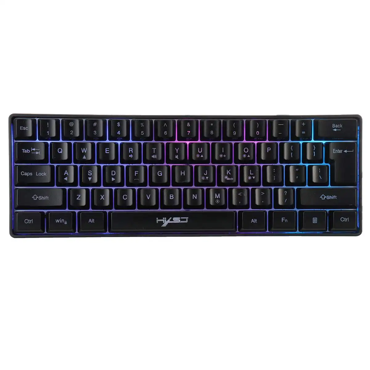 

Игровая RGB клавиатура HXSJ V700 с 61 клавишами для геймеров, USB клавиатура с подсветкой и множеством комбинаций клавиш быстрого доступа для PUBG Home