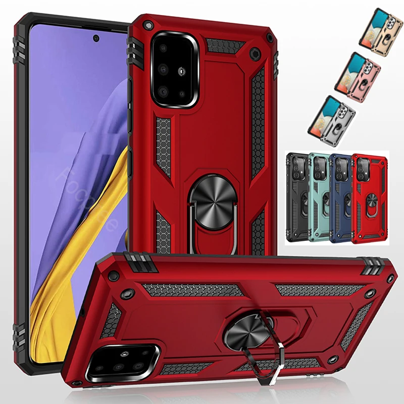 

Shockproof Bumpers Armor Case For Samsung Galaxy S23 S22 Ultra S21 5G S20 FE S8 S9 S10 Plus Note 20 8 9 10 Lite Metal Ring Cover