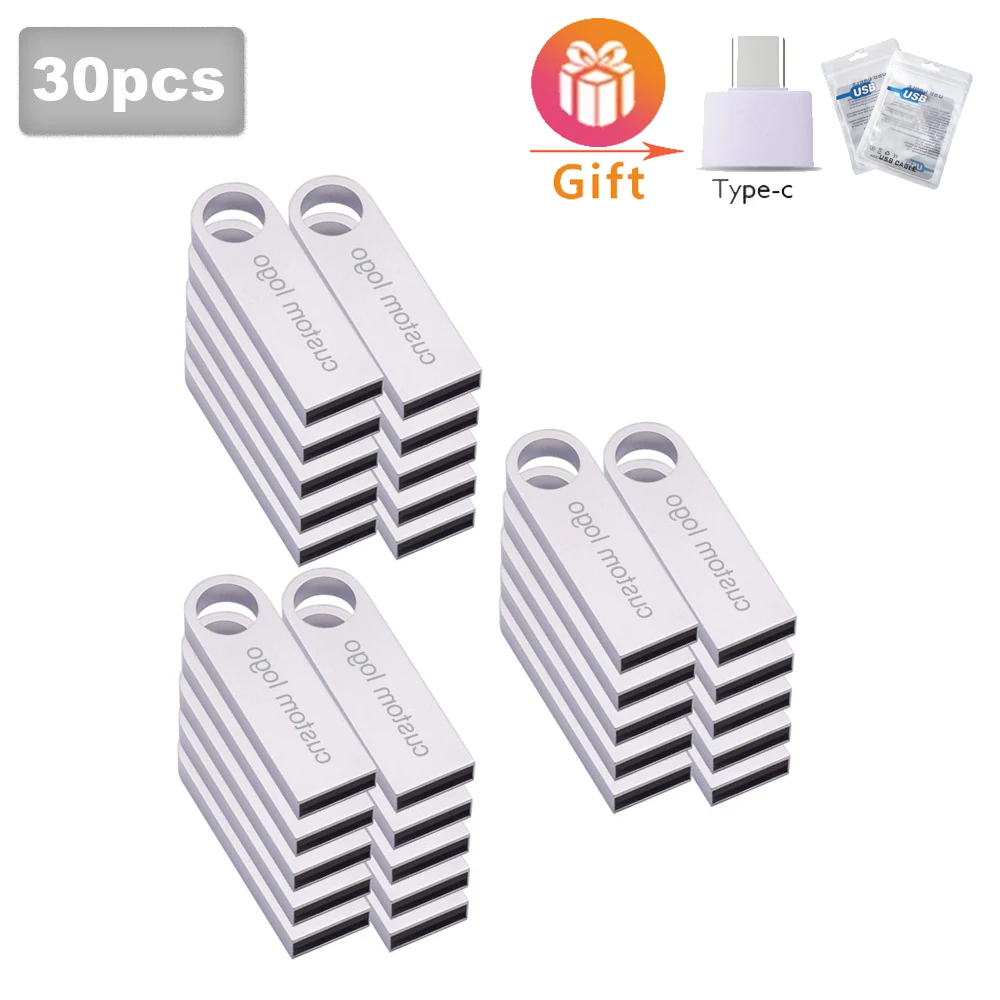 

Металлический USB флеш-накопитель 2,0, 128 ГБ, 4 ГБ, 8 ГБ, 16 ГБ, 32 ГБ, 64 ГБ, флешка USB 2,0, USB-флешка для подарка, 30 шт./лот